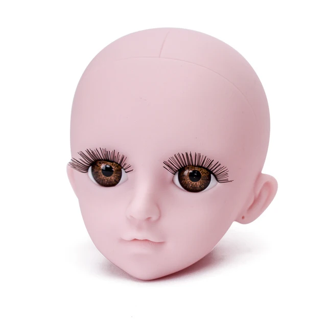 1/3 Practice Makeup Doll Head White Skin Bald Head For 23 inch BJD