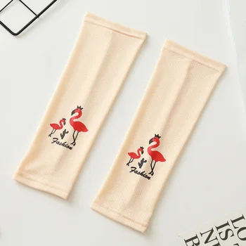 

Summer Children's Ice Silk Sunscreen Sleeve Boys/Girls Cartoon Flamingo Fingerless Long Cuff Arm Sets Sport Travel Gloves S57