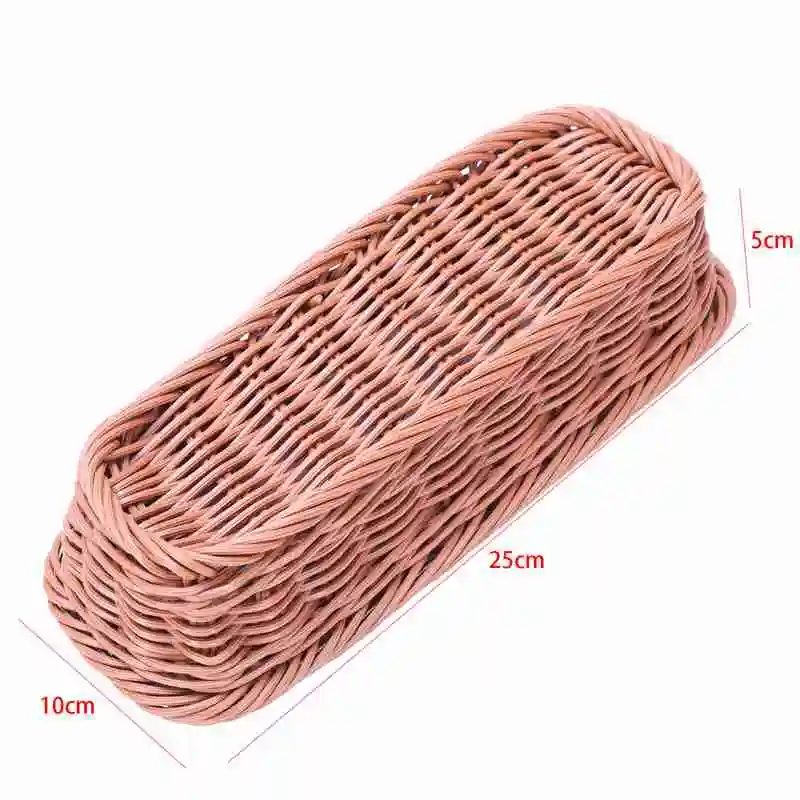 2 шт. ротанговая пластиковая корзина для столовых приборов прямоугольная коробка для хранения столовых приборов вилка палочки для еды для хлеба, торта, фруктов