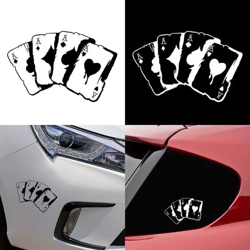 

18*11CM Poker Graphic Car Sticker Vinyl Motorcycle Decoration Bumper Window Body Car Styling Decorating