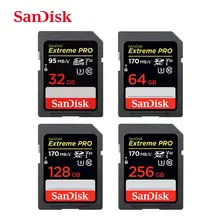 SanDisk Extreme PRO sd-карта 16 ГБ 32 г 64 г 128 г 256 г SDHC SDXC UHS-I класс 10 95 м/с U3 карта памяти Поддержка V30 4K для камеры/DV/SLR