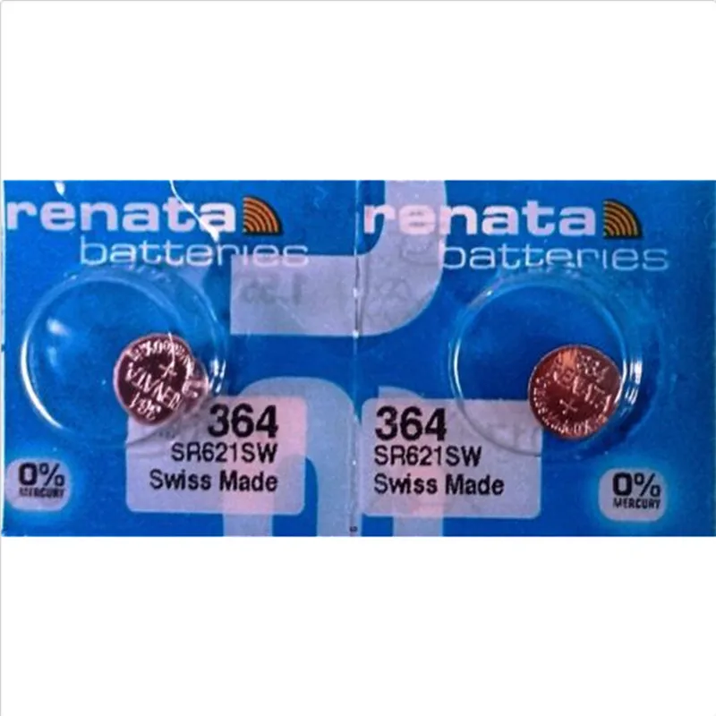 

2 Xrenata Silver Oxide Watch Battery 364 SR621SW 621 1.55V 100% original brand renata 364 renata 621 battery