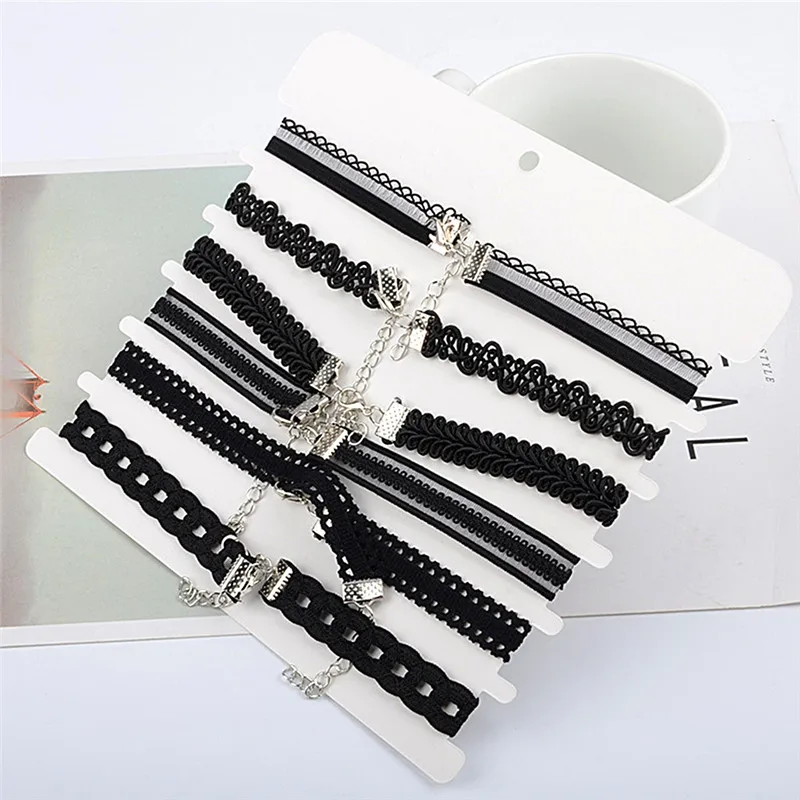 1set Sexy Black Lace Necklace Jewelry New Arrival Women Choker Fashion Gothic Punk Vintage High Quality