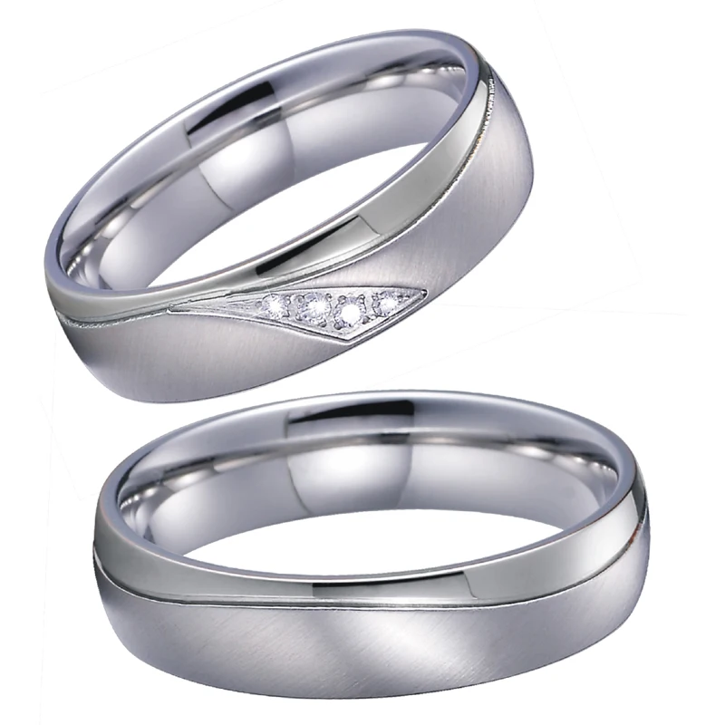 Mens Wedding Rings Pair Valentine Anniversary Gift Silver Color Alliances Jewelry Engagement Band Couple Rings for women