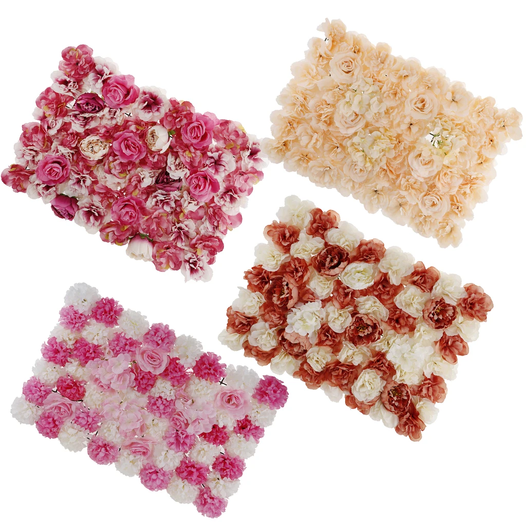 

Artificial Flower Wall Panel Wedding Party Venue Decor Wedding Accessory for Bridal Flower Arrangement DIY Craft Home Decoration