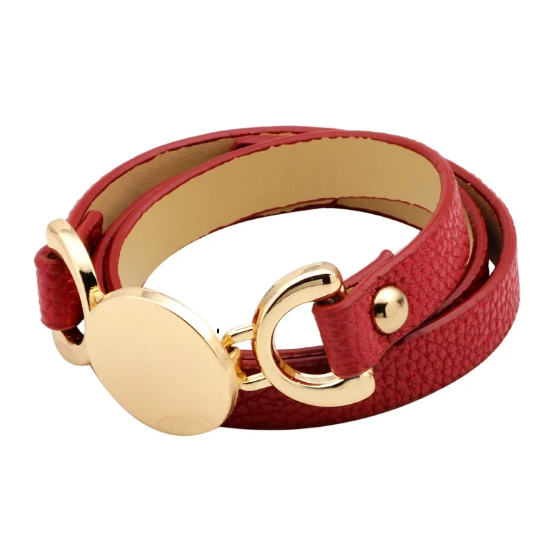 6 цветов, модный многослойный женский кожаный браслет, трендовые регулируемые браслеты амулет, ручной браслет, ювелирные изделия для женщин - Окраска металла: colour    4