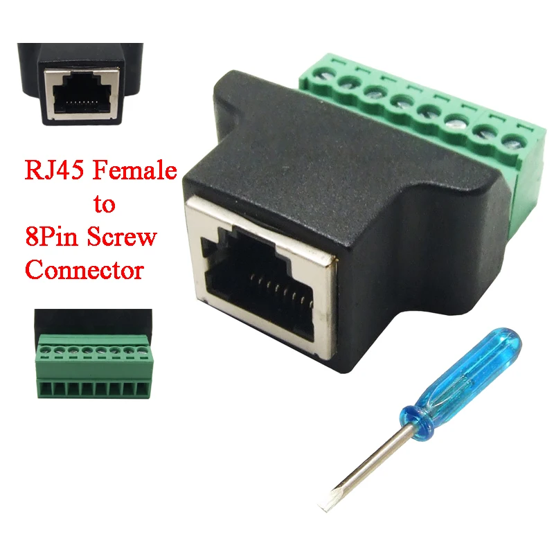 1 шт. RJ45 к винтовой терминальный адаптер RJ45 женский 8-контактный разъем RJ45 сплиттер для видеонаблюдения DVR CCTV аксессуар