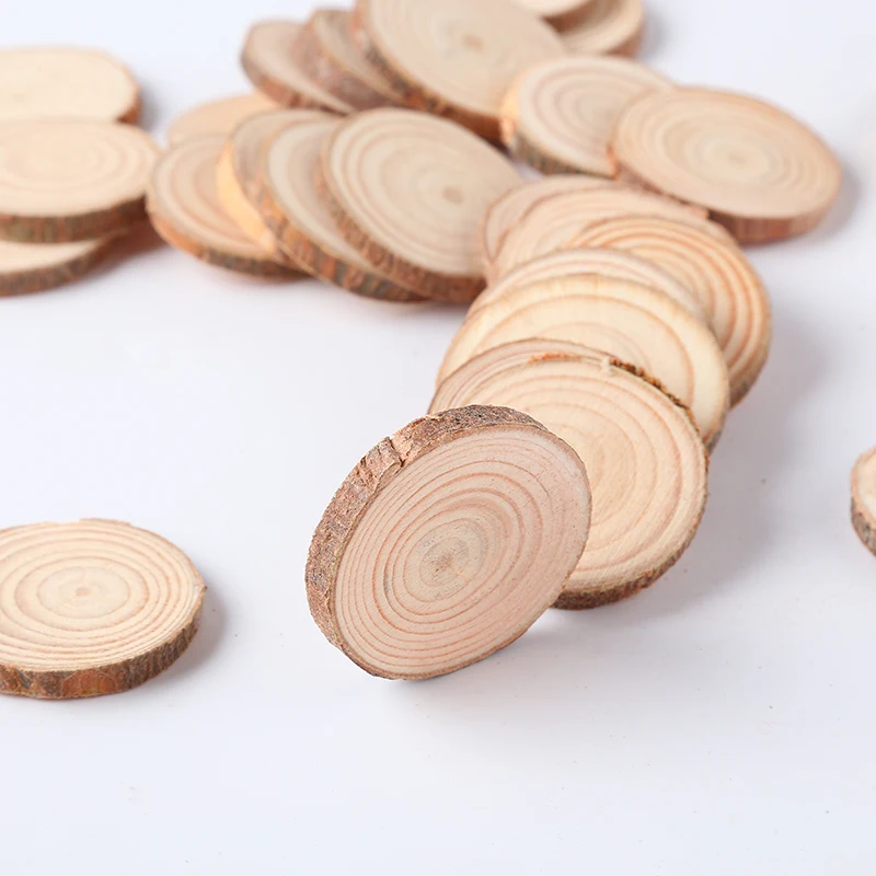 

30pcs Wood Decoration Antique Wood Chips Rings Log Manual Wedding Photographic Material Pine Wood Easter Disc