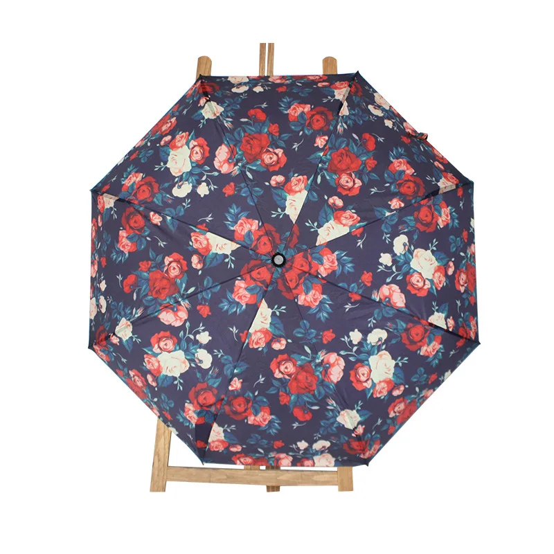 2017New Small Floral 3 Fold Anti-UV Sun Rain Umbre...