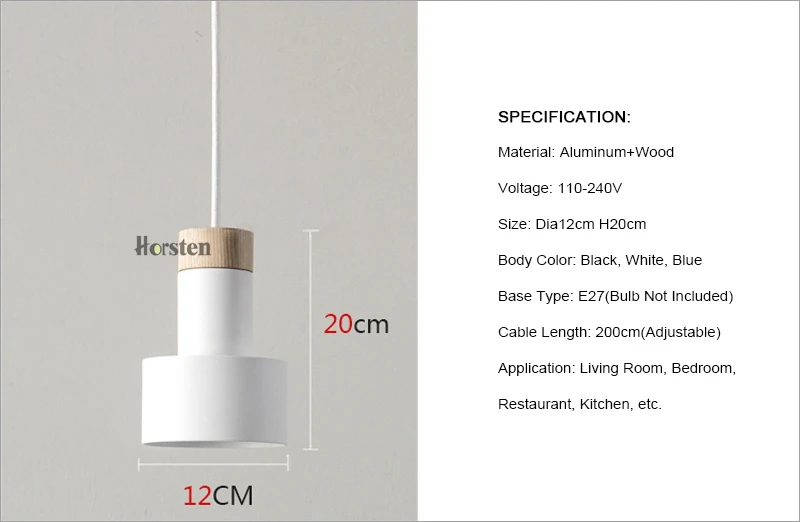 Nordic Pendant Lights Wood Aluminum Lampshade Hanging Lamp Industrial Lighting For Bedroom Living Room Restaurant E27 (6)