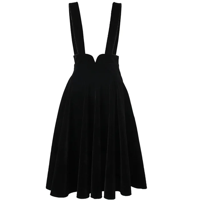 velvet overall skirt