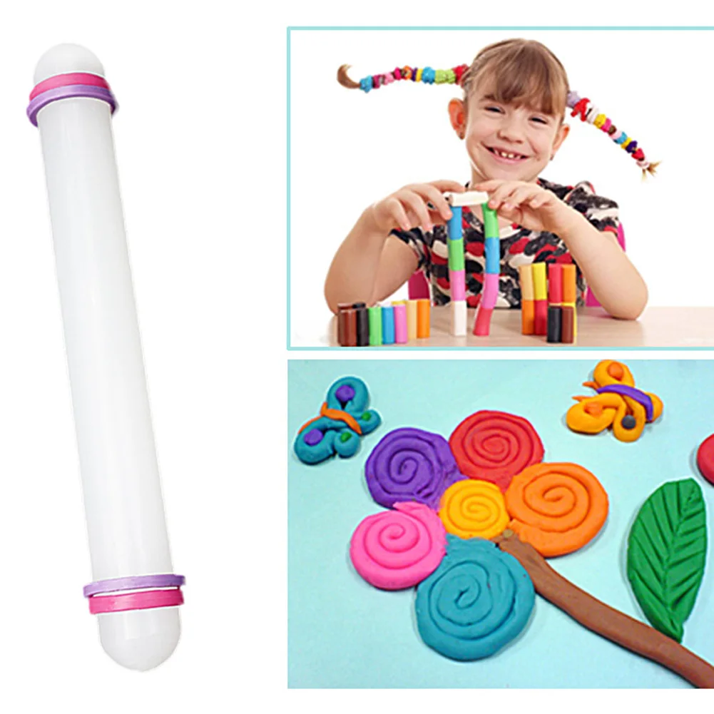 

3 Styles Non-stick Clay Push Mud Stick Rolling Pin Auxiliary Materials Delicate Push Mud Stick Fondant Cake Dough Roller Decor