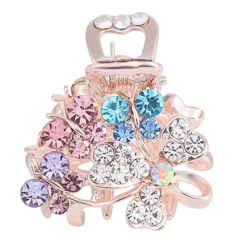 Украшения для волос EASYA заколки с кристаллами-бабочками и цветами женщин девочек