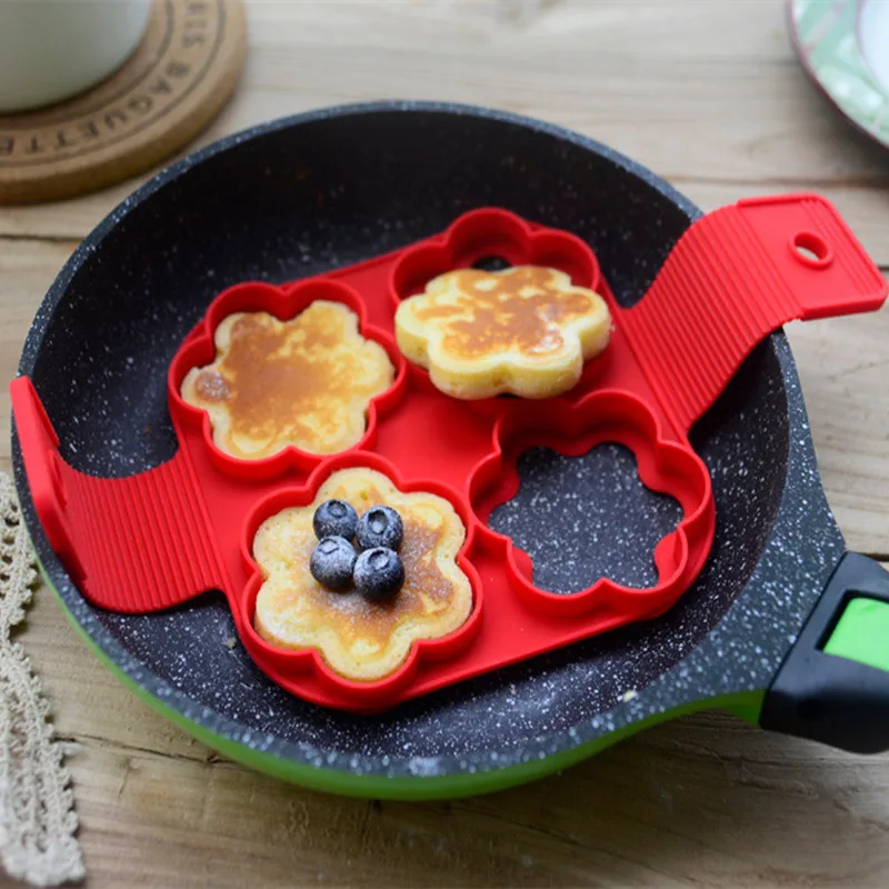 2017 DIY Silicone Pancake mold Baking heart rectangular Round Shape