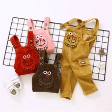 Вельветовый Комбинезон для маленьких мальчиков и девочек, свободный хлопковый Джингл кошки подтяжки Детские весенний Детский новогодний костюм можно открыть промежность