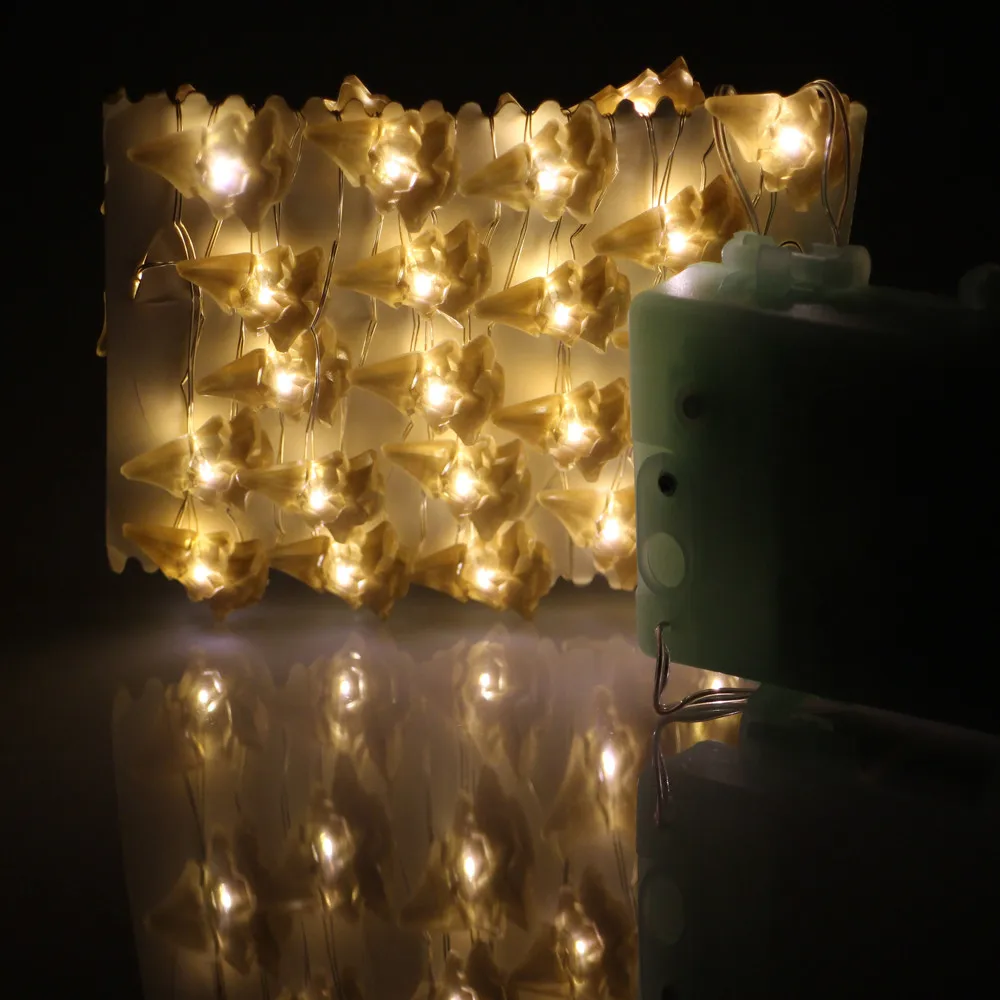 3 м 40 светодиодов Рождество дерево моделирования огни Водонепроницаемый Батарея работает Гирлянды светодиодные огни Рождество гирляндой