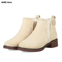 Women Martin Boots Suede Autumn Winter Warm Shoes Woman Feminina Female Motorcycle Ankle Boots Women Botas