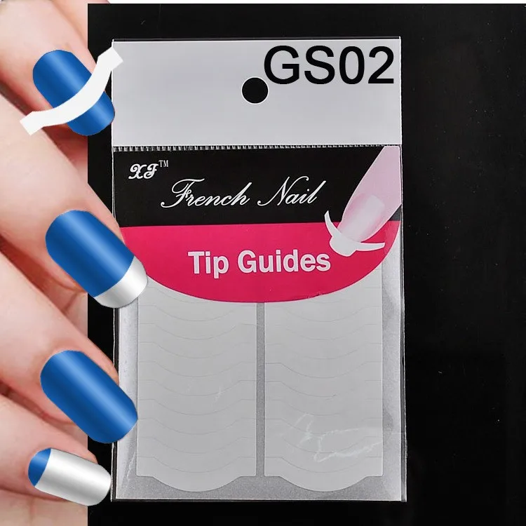 Etiqueta do Unha Cyv + Sg10 Packs Dicas Guia Manicure Francês Unha Arte Forma Franja Guias Adesivo Faça Você Mesmo Estêncil 18 Estilos - 02 03 018 100 x 6 Cheap Adesivos e decalques