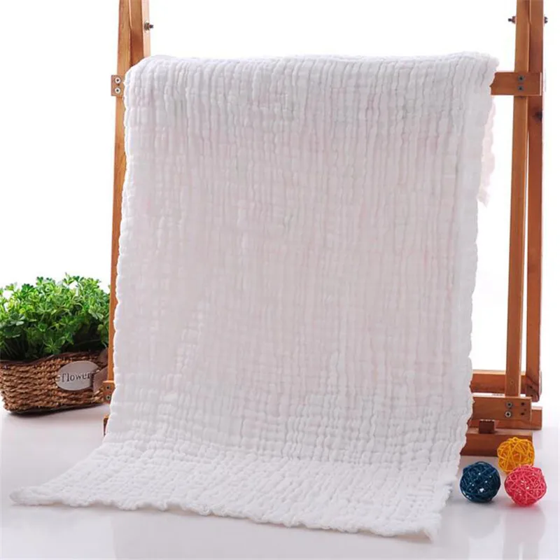 Однотонное зимнее одеяло 70*140 см, хлопковое детское муслиновое одеяло, 6 слоев, детское банное полотенце для малышей - Цвет: as the photo