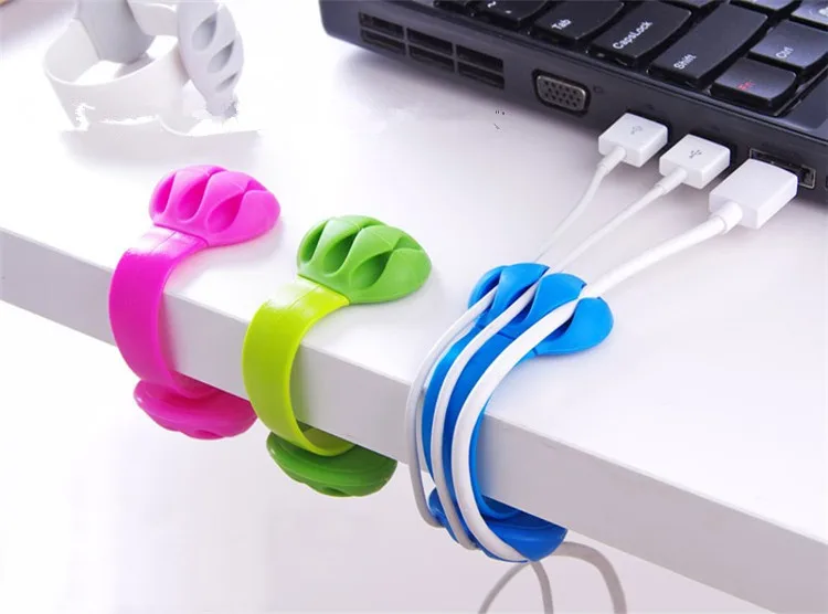 6pcs/lot USB Cable Wire Organizer Cable Winder Clip Tidy USB Charger