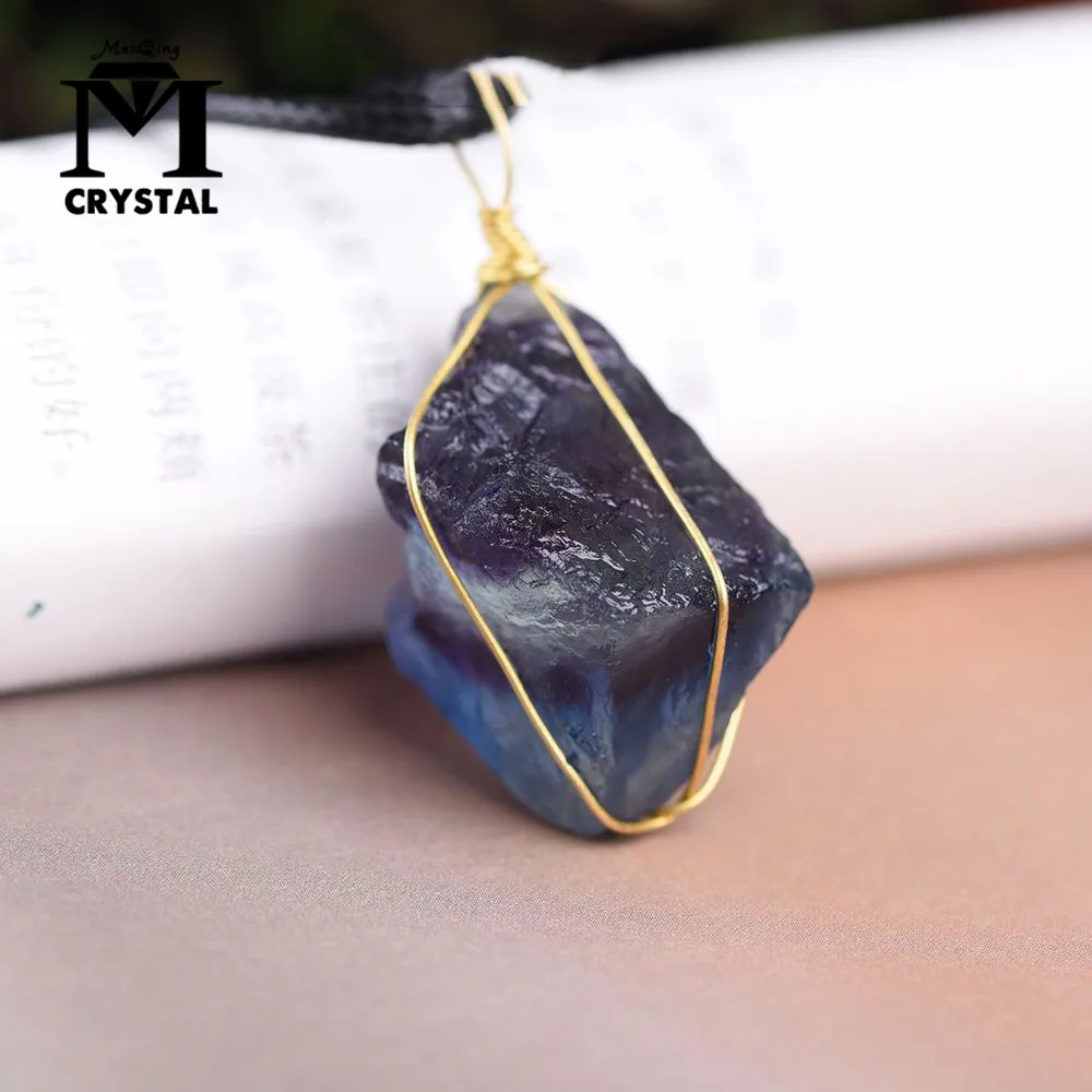 

Natural Colorful fluorite Quartz Pendant Necklace Gem Stone Quartz Bullet Hexagonal Point Pendulum Column Reiki Healing Chakra