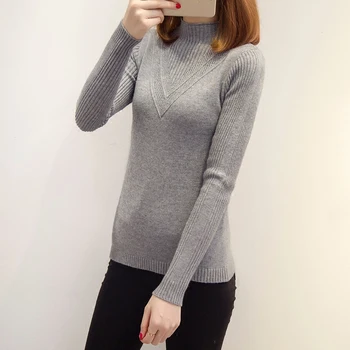 

Hitz Korean long sleeved Turtleneck Shirt sweater knitted winter female female thickening