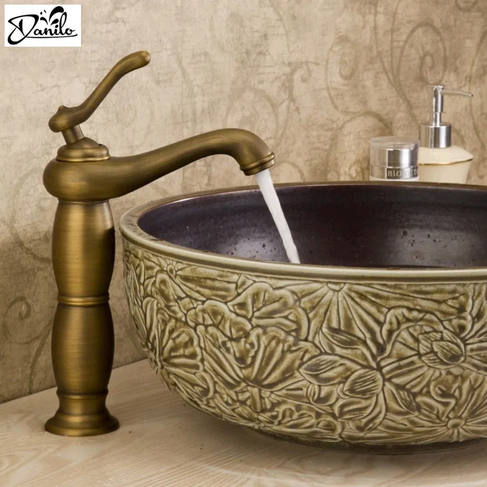 12 Inch Antique Bathroom Basin Faucet Sink Single Hole Bathroom Basin Faucet Sink Single Hole