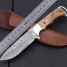 Benys! дамасский нож с фиксированным лезвием для лисы крови с дамасской стали высокого качества Стальной Охотничий Нож EDC нож с