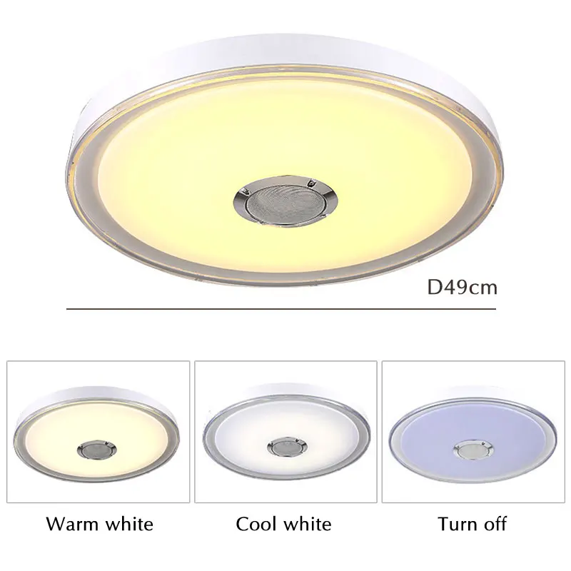 Белая современная светодиодная люстра D49cm 36 Вт управление через приложение Bluetooth музыкальные огни для гостиной спальни умная Потолочная люстра освещение