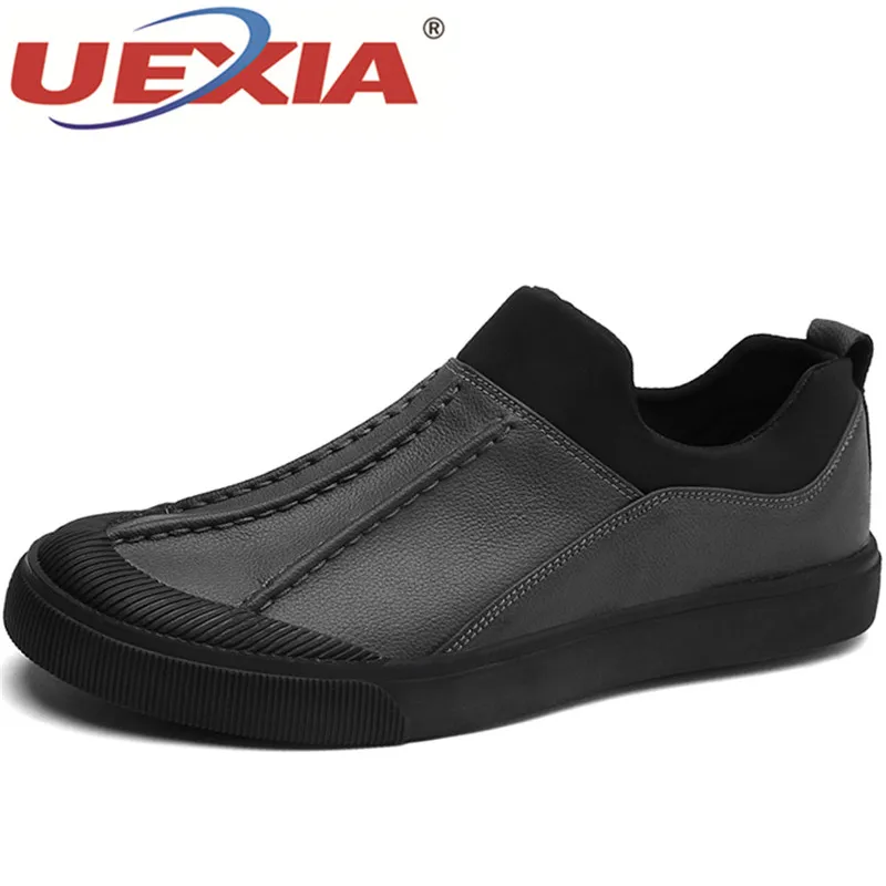 

UEXIA Casual Shoes Men Loafers Leather Flats Slip On Quality Designer Shoes Brand New Men Moccasins Sport Sneaker Footwear