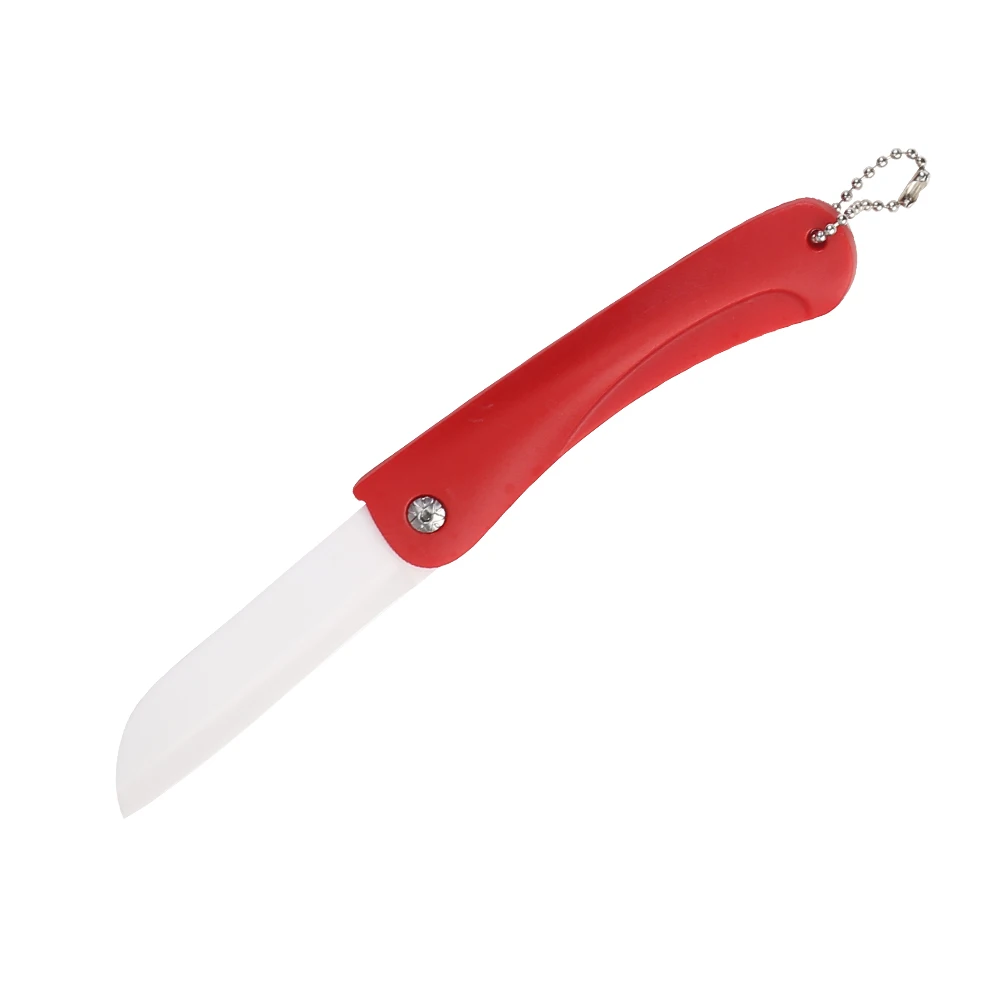 Антиоксидантный складной карманный нож для очистки овощей 3 дюйма Керамический нож для овощей и фруктов нож для кемпинга резка-Пилинг кухонный инструмент гаджет - Цвет: Red