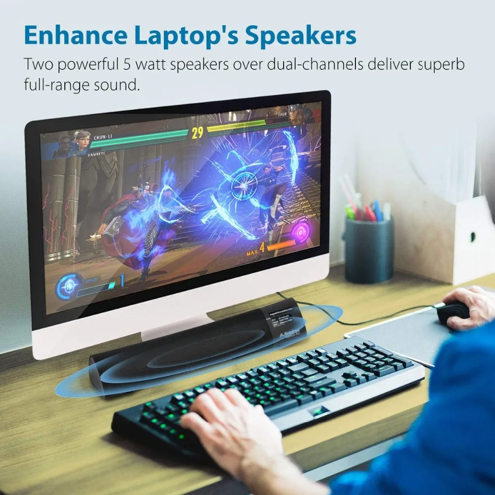  Avantree 10W Aptx Low Latency Bluetooth 4.2 Laptop Speakers Wireless Soundbar Super Bass Mini Sound