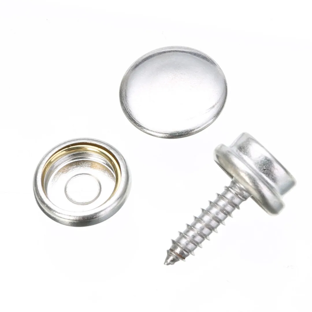 Mayitr 10 Set Stainless Steel 5/8'' Snap Fastener Screw Kit For Furniture Boat Camping DIY Leather Craft Tool