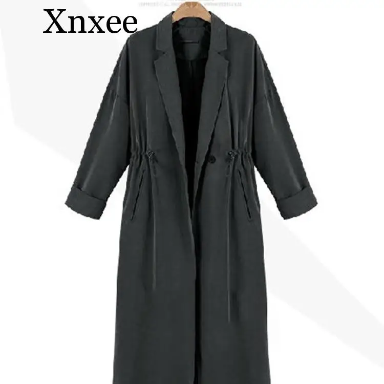 Xnxee Casual Office Lady Designer Women Spring Trench Coat 2018 Loose Full Sleeve European Windbreaker Long Autum Streetwear | Женская