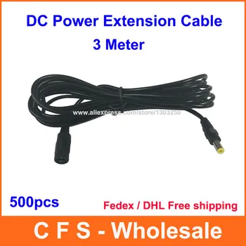 

500pcs High-quality all-copper DC Power Female to Male Plug Cable adapter DC extension cord 3M 3 Meter 10FT 5.5mm x 2.1mm