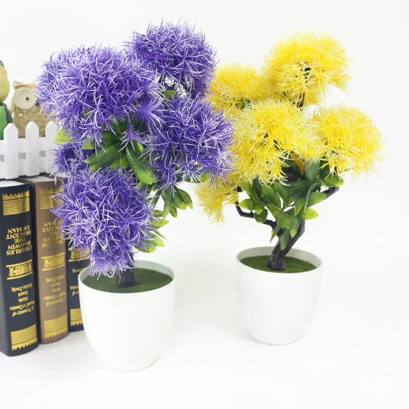 Flone Artificial Large Flower Tree Potted Simulation Plastic Plant Flowers Bonsai For Wedding Decorative Supplies Home Decor (8)