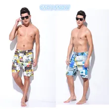 Gsou снег брендовые летние мужские Пляжные шорты Купальники для малышек мужская красочные печатные Спортивные шорты Кружево Дайвинг Сёрфинг Шорты для женщин
