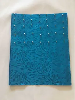 

african segon headtie nigerian gele headtie african head wraps glitter fabric blue fabric high quality 2piece/set