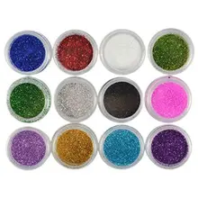 Дизайн ногтей Блеск пыли акриловая Косметическая пудра УФ гель Дизайн ногтей Блеск украшения акриловые Глиттеры для ногтей Косметическая пудра украшения 12 бутылок/уп