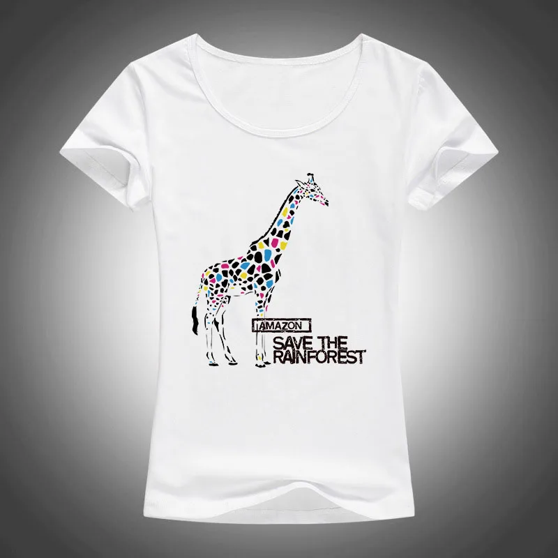 

Newest 2017 Summer Women T Shirts giraffes Printed T-shir Fashion Harajuku Short Sleeve Tee Shirts Tops F83