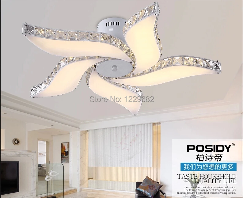 2014 New Modern Led Ceiling Fan Design Light Crystal Light