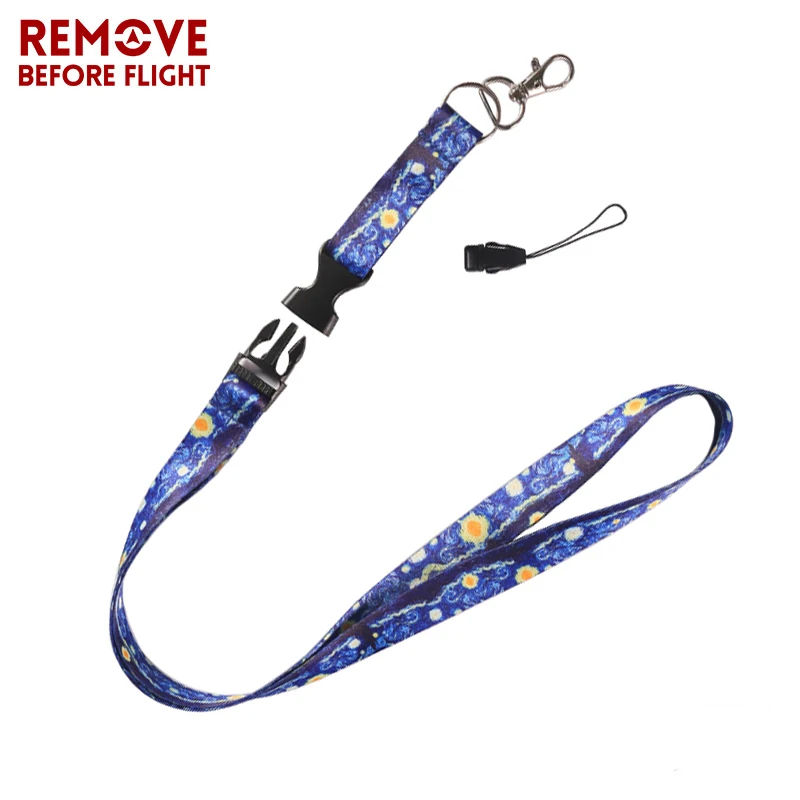 Novelty-Van-Gogh-Starry-Night-Lanyard-For-ID-Badge-Card-Pass-Gym-Mobile-Phone-USB-Badge (2)