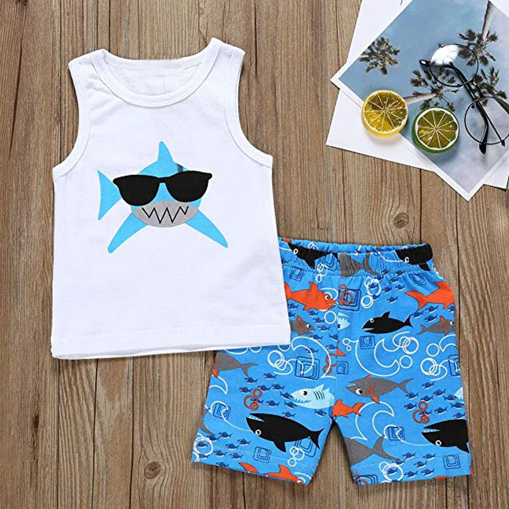 

Cartoon Cotton Summer Clothing Sets for Newborn Baby Boy Infant Fashion Outerwear Clothes Suit Vest+Pant Suit baby Boy Clothes