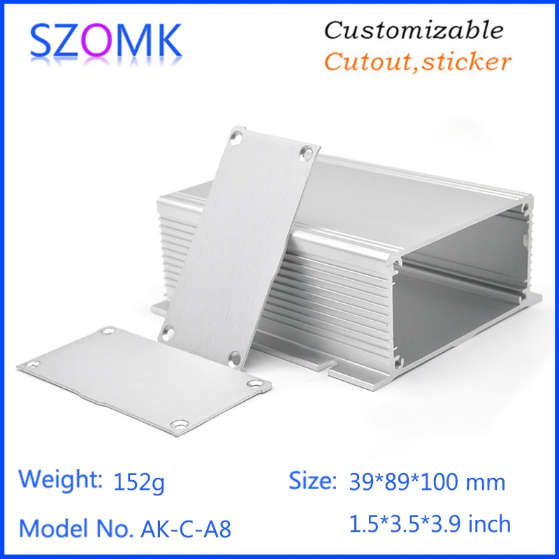 

one piece SZOMK DIY Aluminum Profile GPS Tracker Enclosure Customized Extrusion Aluminum Flight Case Enclosure 39*89*100mm