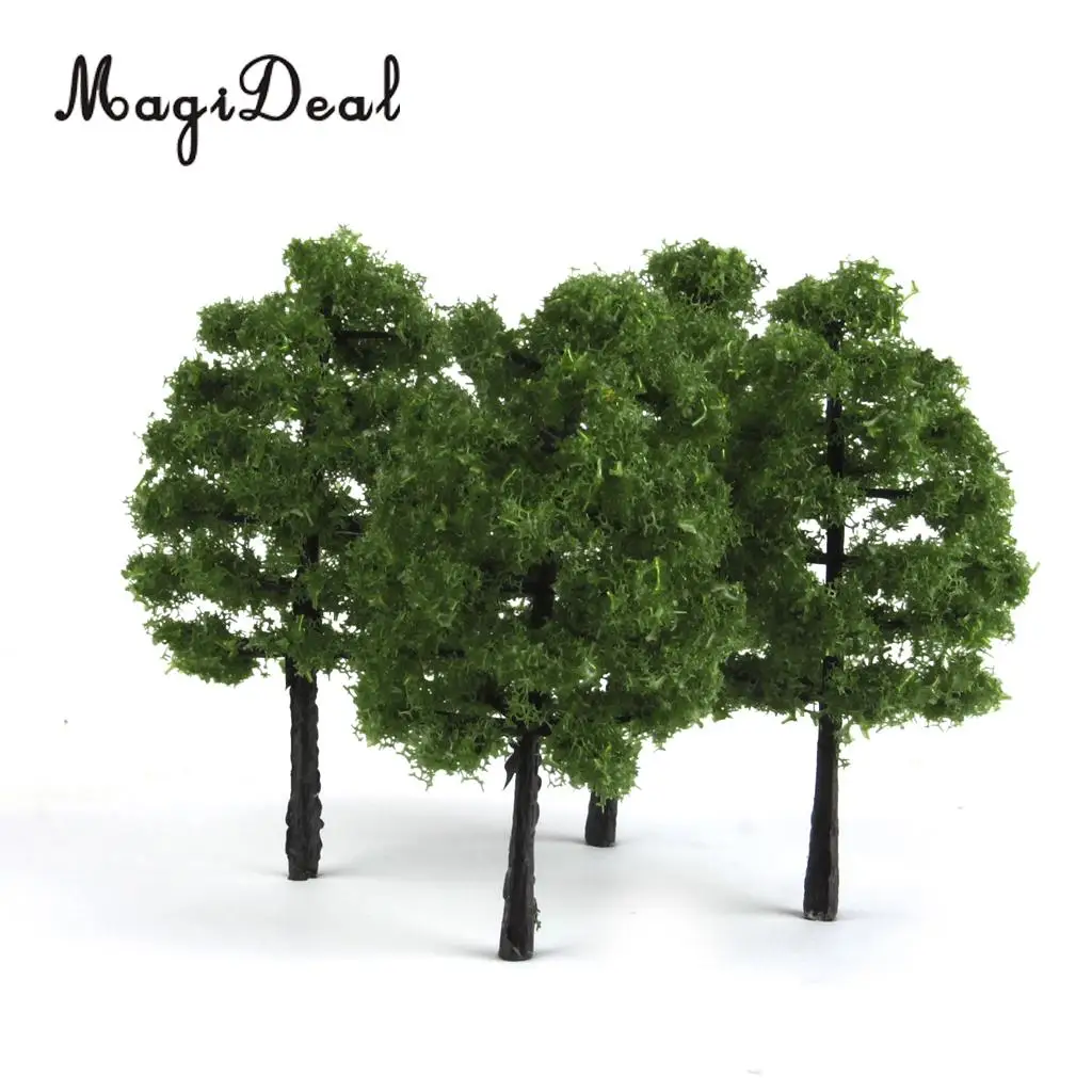 20Pcs/Pack 1:100 Scale Plastic Model Trees Train Railroad Railway Street Garden Park Scenery Layout Dark Green