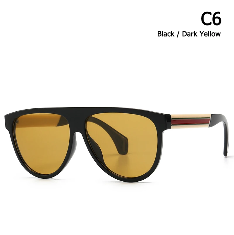 JackJad/ Модные солнцезащитные очки-авиаторы в полоску, солнцезащитные очки-авиаторы в винтажном стиле, крутой фирменный дизайн, солнцезащитные очки Oculos De Sol 0463 - Цвет линз: C6