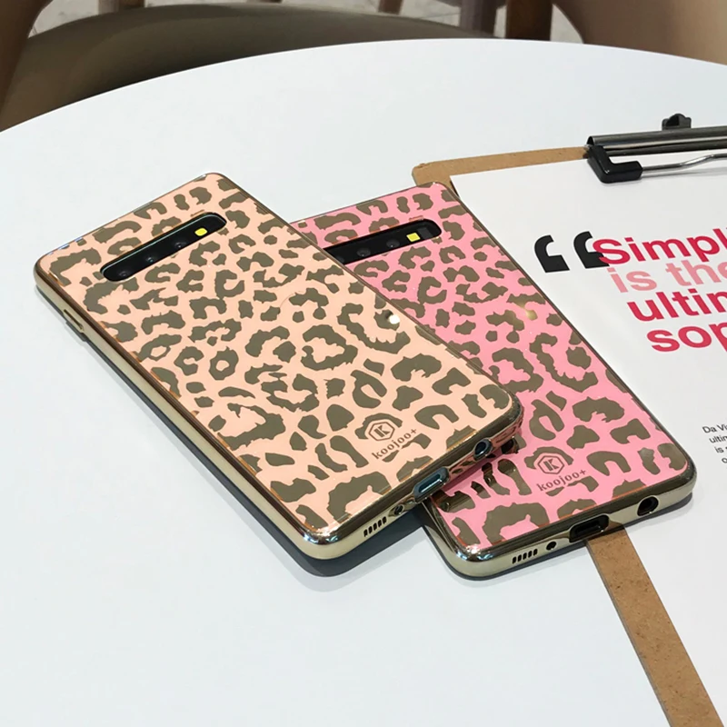 YHBBCASES роскошный золотой Леопардовый стеклянный чехол для телефона samsung Galaxy S10 S9 Plus покрытие мягкая рамка Чехлы для samsung Note 8 9