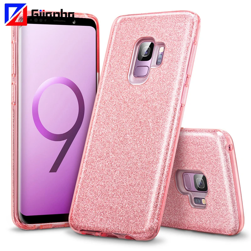 

Glitter Shockproof Soft Case for Samsung Galaxy A3 A5 2016 A6 A8 Plus 2018 A7 2017 S8 S9 Plus S7 S6 edge PC+TPU TPU Cover
