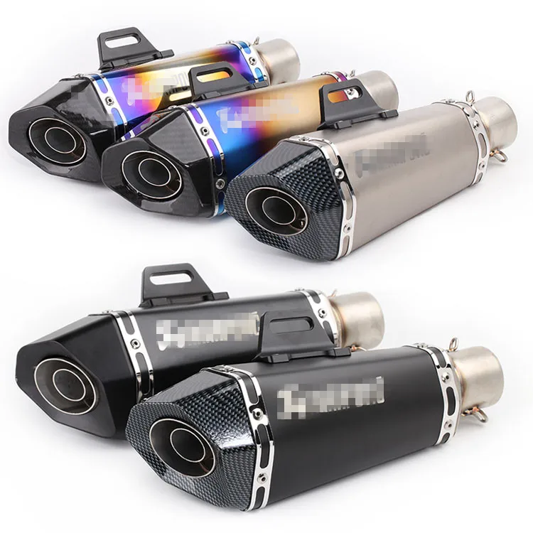 Imitation Titanium Universal Inlet Diameter 51mm(2") motorcycle exhaust pipe oblique hexagonal