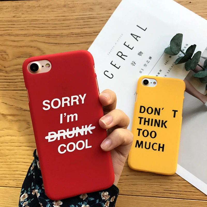 

Fashion Funny Letter Case For Apple iphone 6 6S 7 Plus 5 5S 5se Phone Cases Cute Cartoon Back Cover Hard PC Capa Funda Coque